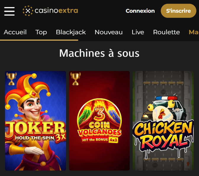 Slots par Casino Extra CasinoExtra avec Mon Compte pour Jouer de Machines à Sous
