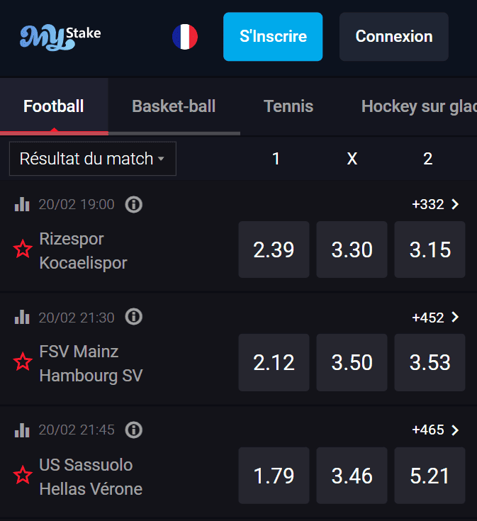 Réel Paris sportifs de MyStake Bet en Ligne